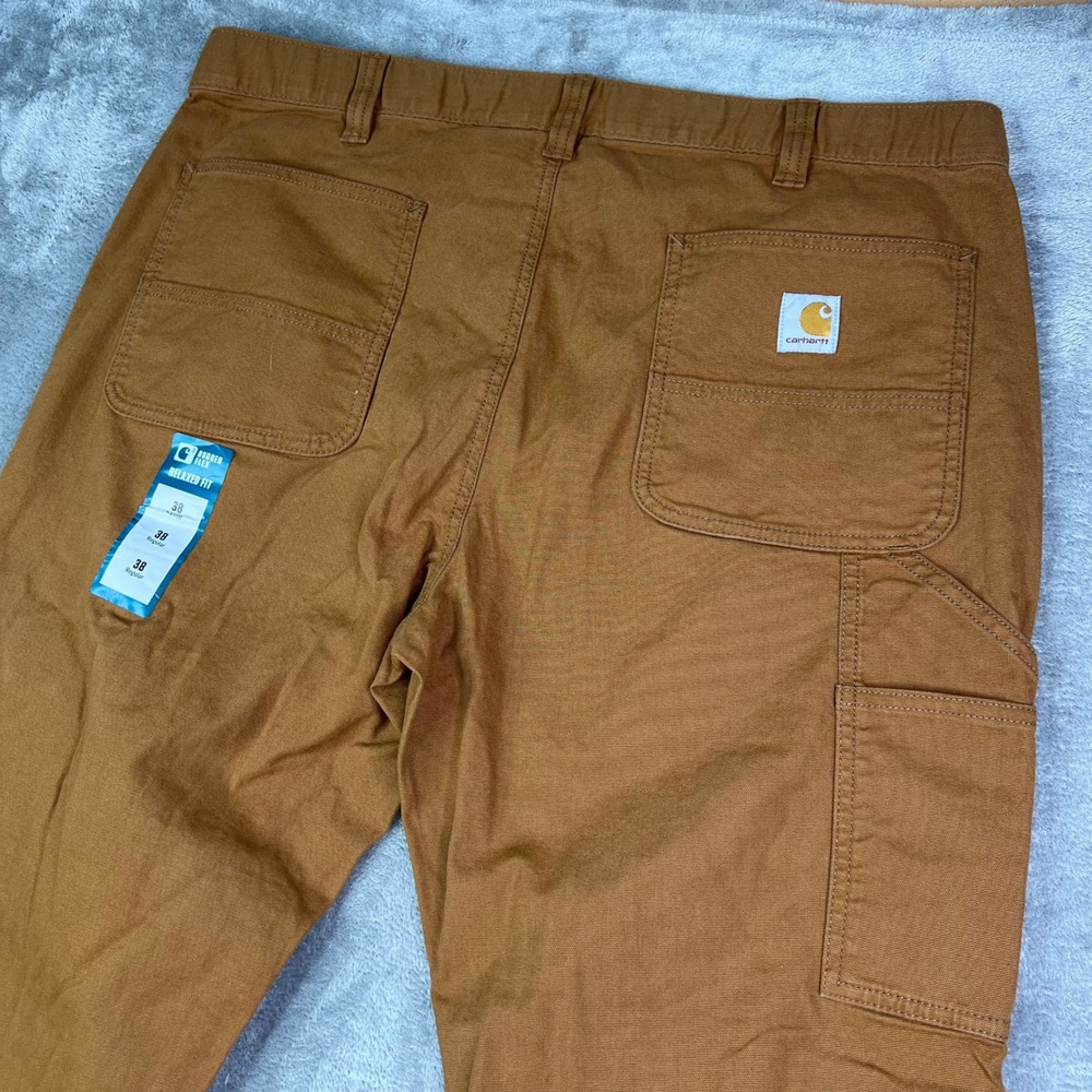 Carhartt Rugged Flex Canvas Jogger Pants Men 38 Brown Relaxed Fit Utility Pocket